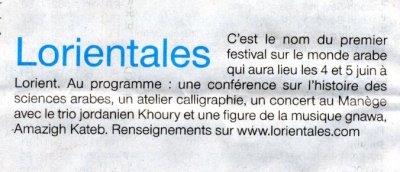 Ouest France le 15 avril 2010
