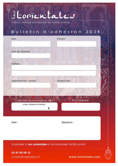 Bulletin d'adhésion 2024 